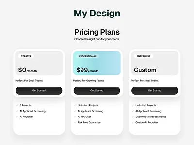 Pricing Section(Light/Dark Mode) dark mode graphic design landing page pricing ui uiux