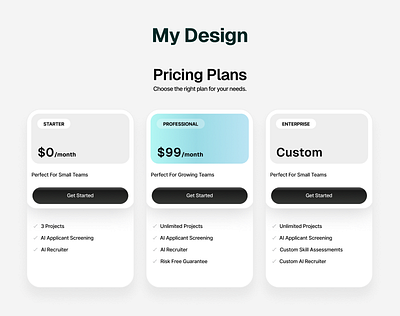 Pricing Section(Light/Dark Mode) dark mode graphic design landing page pricing ui uiux