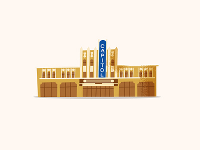 Capitol Theatre building spot illustration building editorial heritage illustration illustrations illustrator spot theatre travel vector