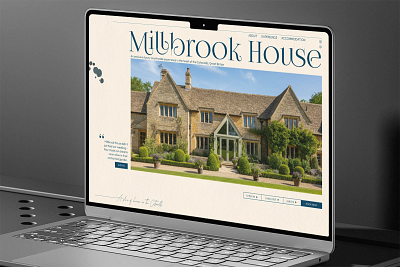 Millbrook House_ Luxury Bed & Breakfast boutique hotel website brand ideentity branding design typography web design web designer