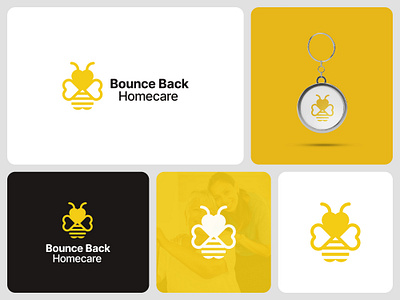 Iconic Logo Design for Home Care Agency adobe illustrator bee logo branding branding guidelines care logo creative logo dribbble flat logo heart logo home care branding logo logo design logo design branding logo presentation marufiam minimal logo minimalist logo design modern minimalist logo negative space logo yellow