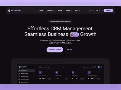 SaasAble - Hero Section cards crm hero landing material guideline saas ui ui ux design ux widgets