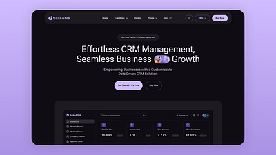 SaasAble - Hero Section cards crm hero landing material guideline saas ui ui ux design ux widgets