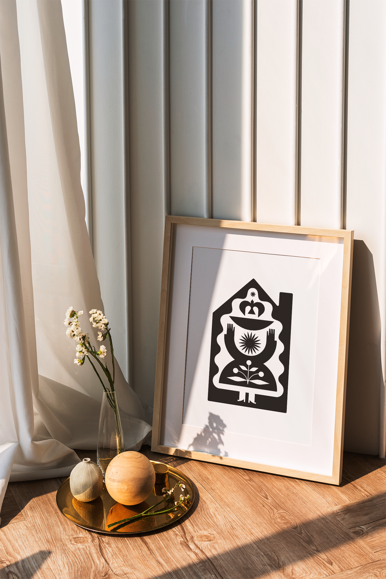 The Sun Print art black and white growth home illustration life print shop vector vintage