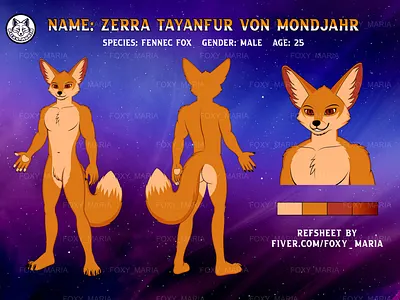 Fennec Fox Reference Sheet Completed furryartist