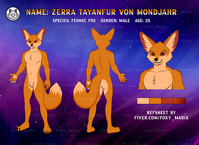 Fennec Fox Reference Sheet Completed furryartist