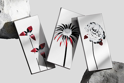 Flowers Wallpaper 3d blender branding flower graphic design mockup modern natural nature rose wallpaper