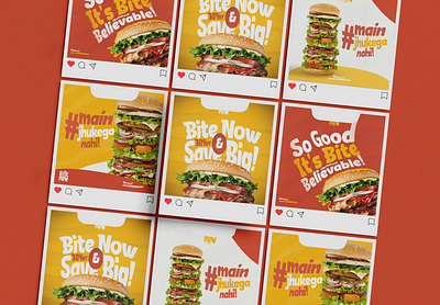 Fast Food Social Media Ad Creatives branding burger burger post design fast food fast food post design fast food social media food post design post design social media post design