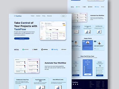TaskFlow SaaS landing page Design landing page product design saas saas landing page ui ux web web design webdesign website