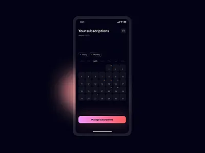 Subscription tracker mobile app animation app calendar mobile design product design subscription app ui ux