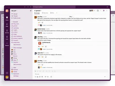 Smart Summaries in Slack ai animation design prototype slack ui ux
