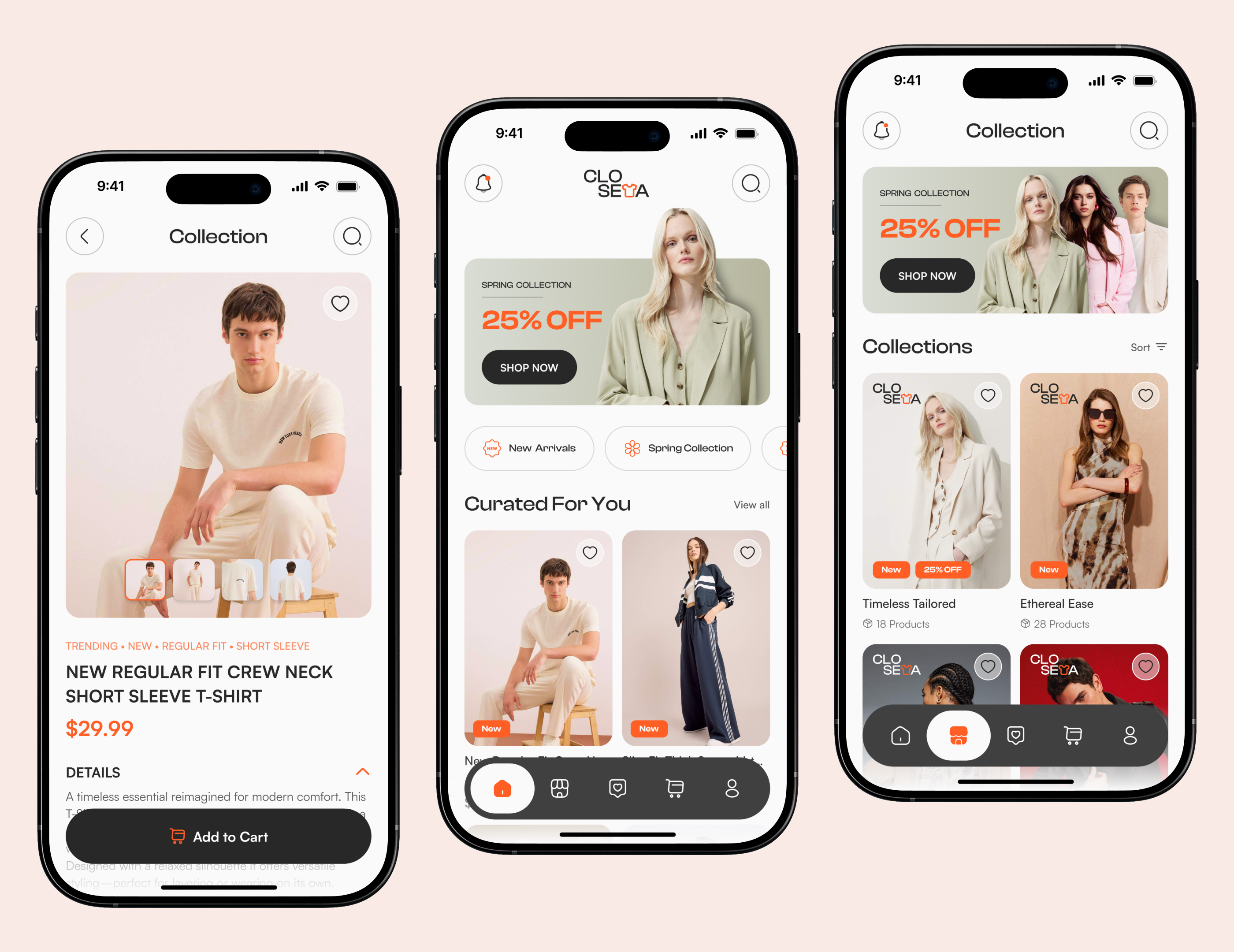 CLOSETA - Fashion Brand App Design app app design branding design dribbble ecommerce fashion figma figma designer graphic design illustration logo minimaldesign mobile app design product design ui ui design ui ux ui ux design vector