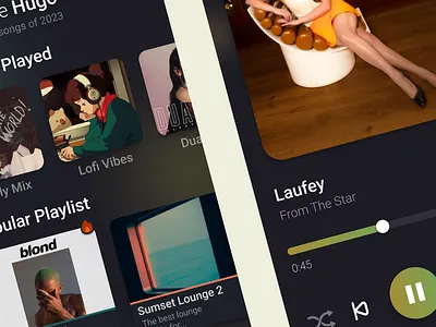 Music App UI Design app design dark mode ui minimal design mobile app mobile ui music app music streaming streaming app ui ui inspiration user experience user interface ux design