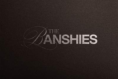 "The Banshies" Logotype artistic branding clean design elegant embossed font graphic design illustration logo mockup modern original pairing red typography ui ux vector visual identity