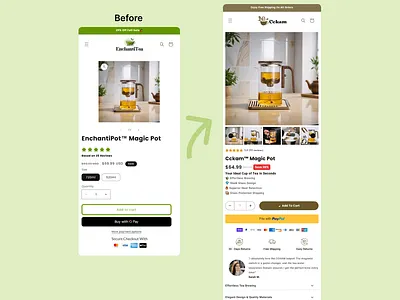 Before vs After before after ecommerce gempages desing landing page shopfiy shopify desinger shopify expert