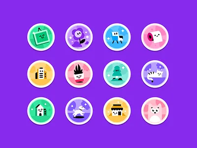 Real Estate Badges app badge badge set badges building cat dog flower furniture icon creator icon set icons ios mirror owl plant real estate sofa toilet ui