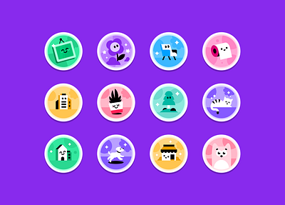 Real Estate Badges app badge badge set badges building cat dog flower furniture icon creator icon set icons ios mirror owl plant real estate sofa toilet ui