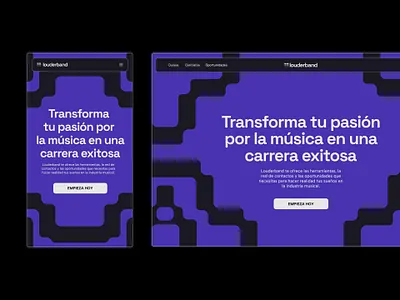 Louderband - Website bands branding design geometric landing latin latin america music patterns ui web website