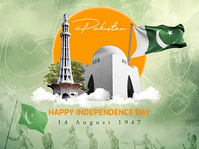 social media post design 14august pakistan 3d animation branding graphic design logo motion graphics pakistan photoshop post ui