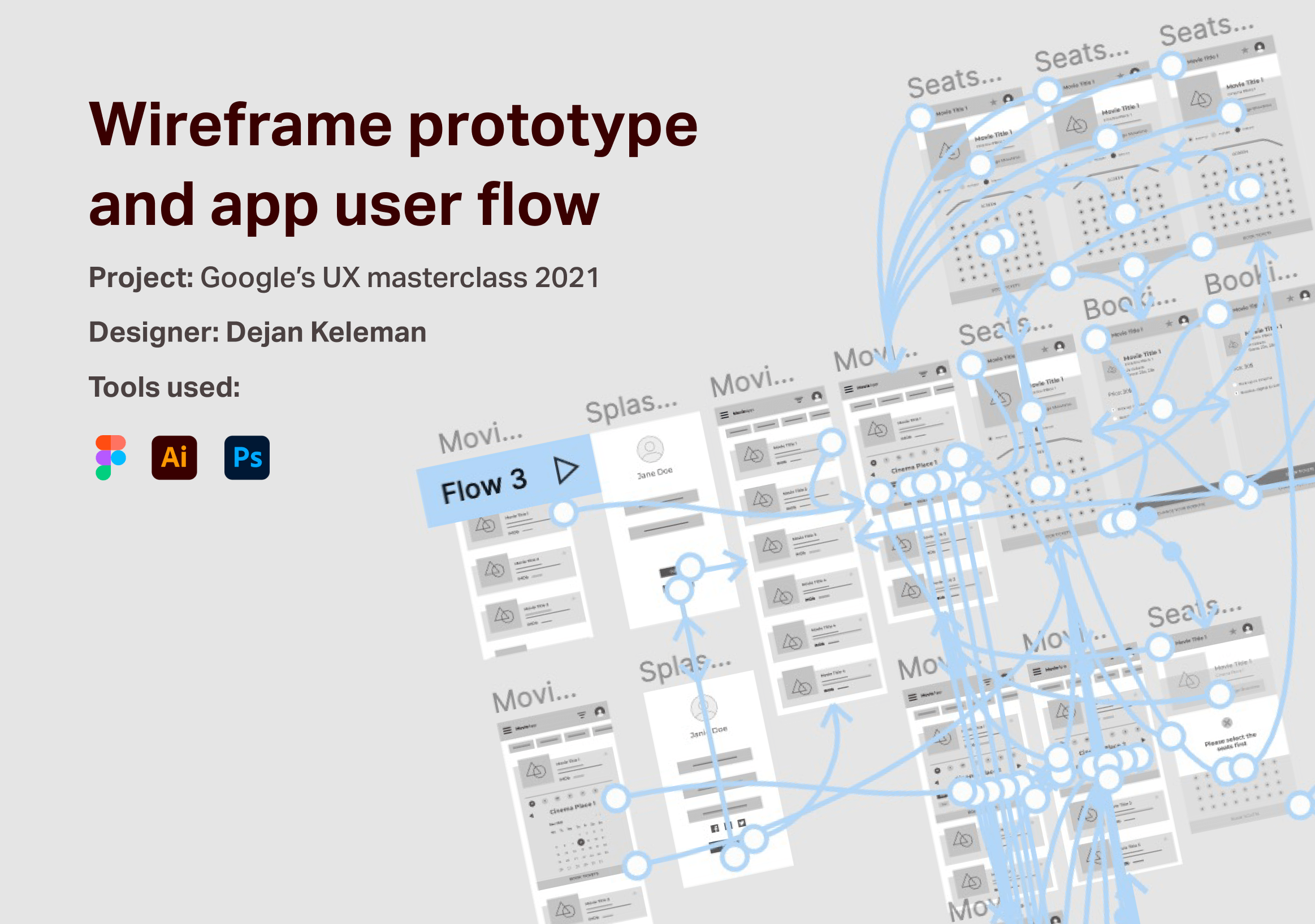 App wireframe and user flow design