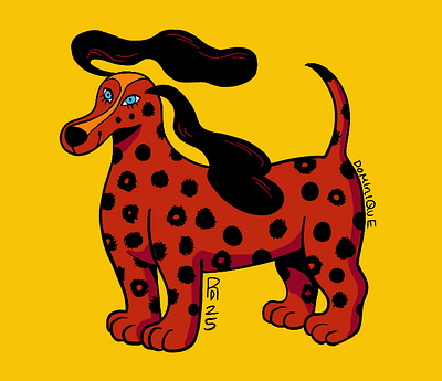 Red dog design dog illustration red