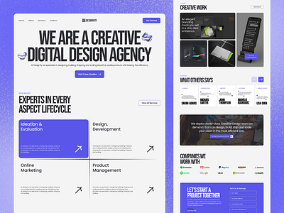 Creative Design Agency Landing Page agency color design figma gradient landing page minimal modren product design typography ui user experience ux webdesign website design