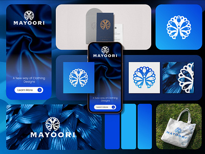 Mayoori Brand Design animals animation blue branding cloth crypto design fiverr graphic design illustration logo logo design million modern peacock signature logo ui unique upwork