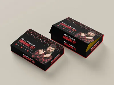 Grooming Kit Box Packaging Design beauty box box design branding business business identity cardboard cosmetic grooming kit kit box label label design marketing package packaging set skincare