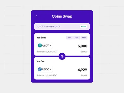 Coins swap crypto design swap