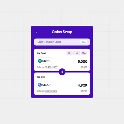 Coins swap crypto design swap