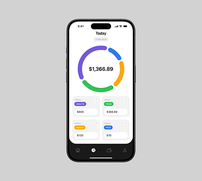 Simple budget visualizer app design graphic design illustration mobile app ui ux vector