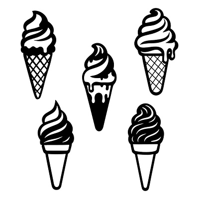 Cone ice-cream. caramel