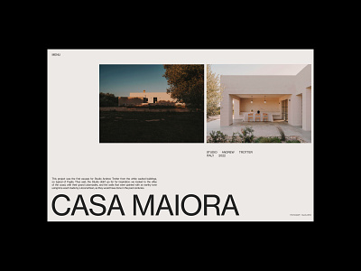 Casa Maiora - Web Design architecture architecture design clean figma graphic design house interiors layout minimal minimalism modern photography product design product page typography ui ux visual communication web webdesign