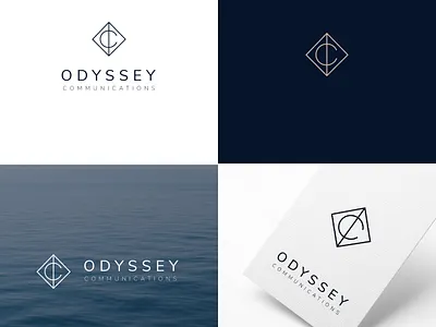 ODYSSEY COMMUNICATIONS blue branding design graphic design illustrator logo minimal minimalist monogram simple