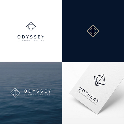 ODYSSEY COMMUNICATIONS blue branding design graphic design illustrator logo minimal minimalist monogram simple