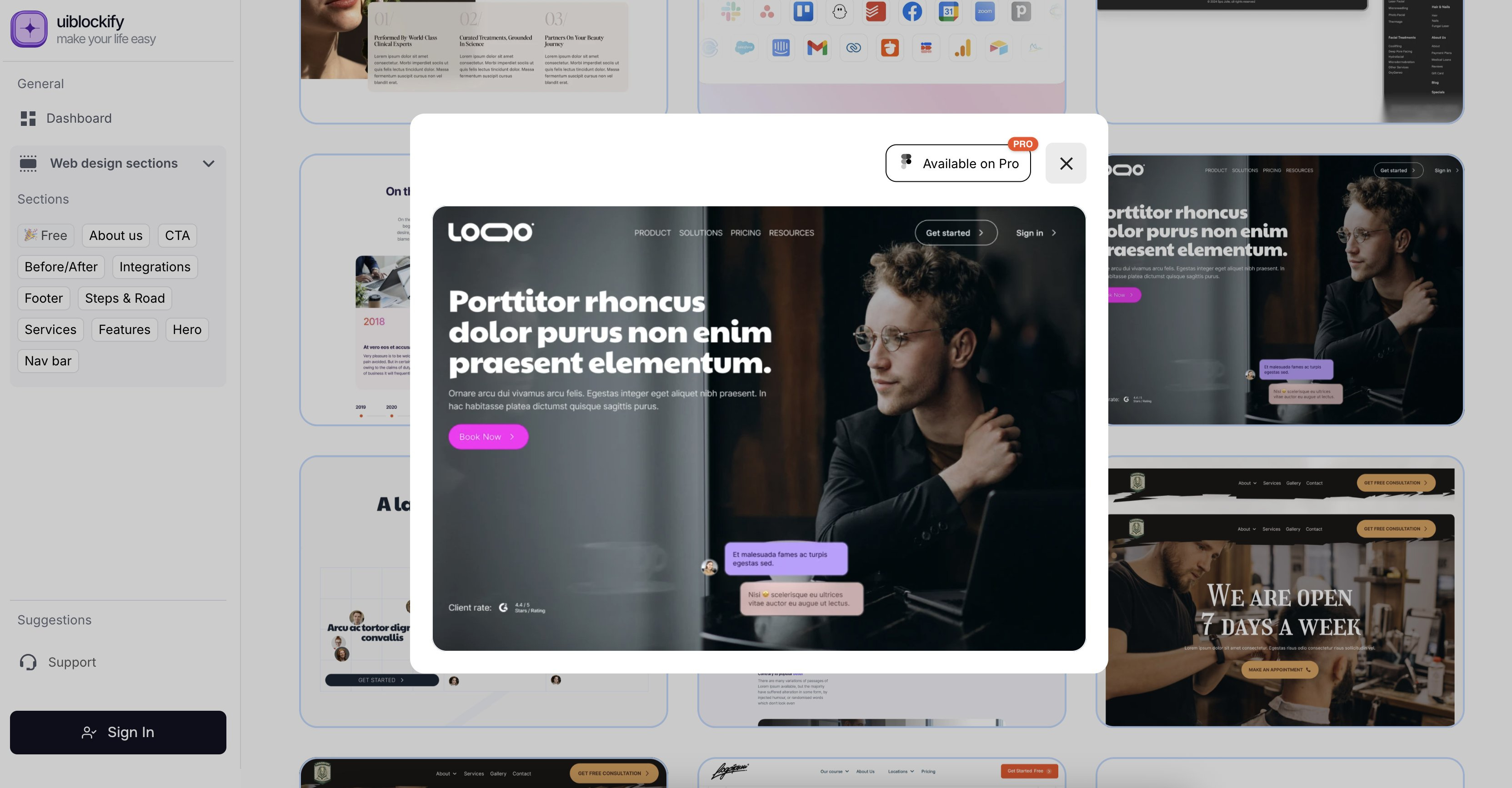 Business Hero section adaptive business business section components copy to figma creative design figma figma design figma section graphic design hero section illustration section ui ui ux uiblockify