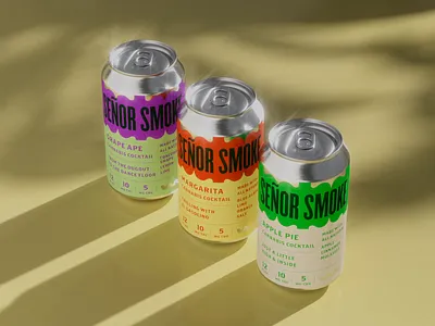 Señor Smoke apple pie baseball beverage branding cannabis cans cocktail cpg grape ape label logo margarita marijuana minnesota mustache packaging thc twins type weed