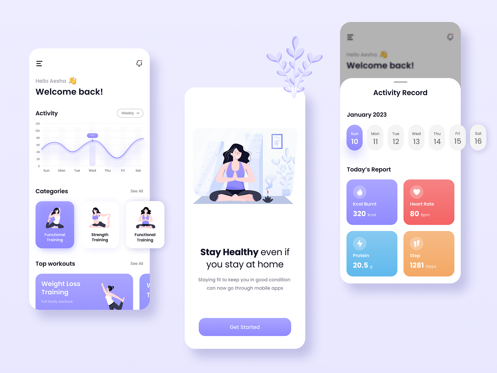 Fitness & Workout App by Caliber design on Dribbble