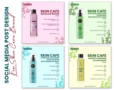 Skin Care Brand Social Media Post Design adobe illustrator adobe photoshop advertising branding design dribbble showcase graphic design graphic designer illustration lamia akter ui