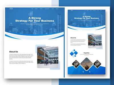 Static HTML Page design for a client branding graphic design ui