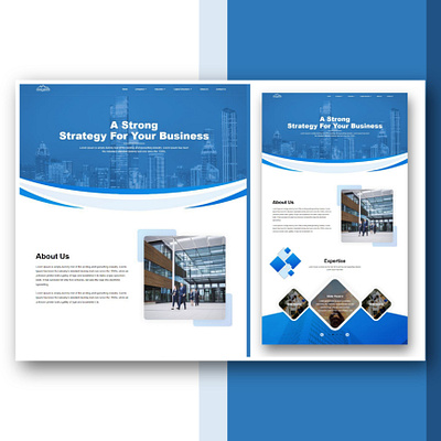 Static HTML Page design for a client branding graphic design ui