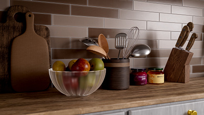 "The Kitchen" Fruits 3d 3d art after effects c4d cinema4d design fruits illustration motion design motion graphics realistic redshift render