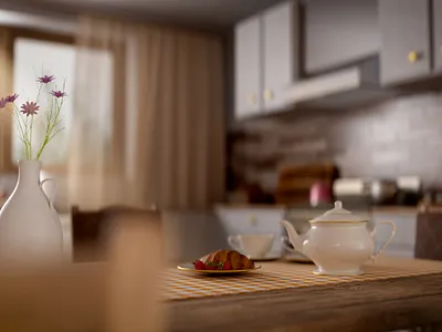 "The Kitchen" 3d 3d art after effects art atmosphere c4d cinema4d design details graphic design illustration kitchen light modeling motion design motion graphics realistic redshift render