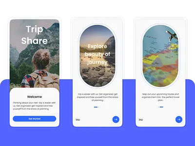 Onboarding Screen Design For Travel Planner Application adobexd design graphic design illustration logo ui uiux userexperience userinterface ux