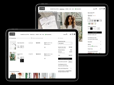 Tablet e-commerce — from product to bag, minus the clutter. atomic design case study ecommerce figma product design tablet ui ux