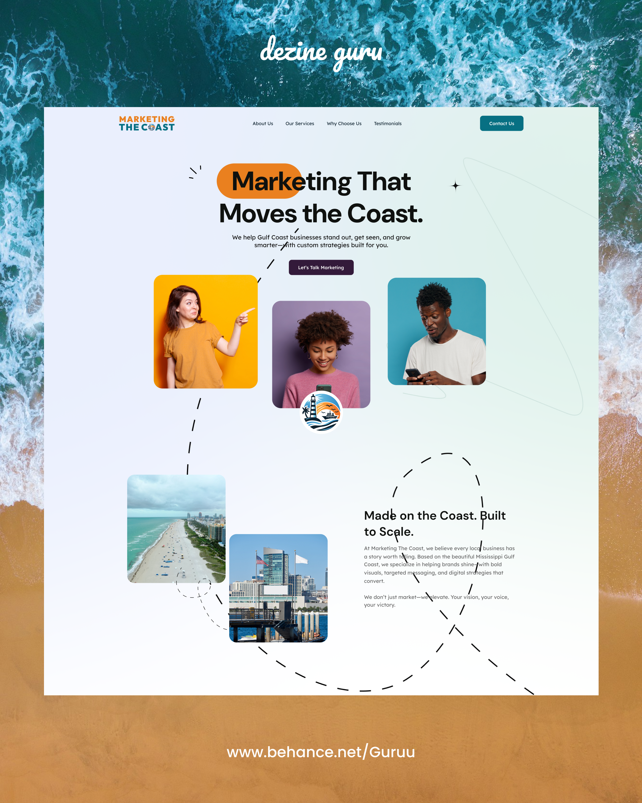 Creative Web Design for Gulf Coast Marketing Services coast creative design design graphic design landing page marketing modern typography ui ux