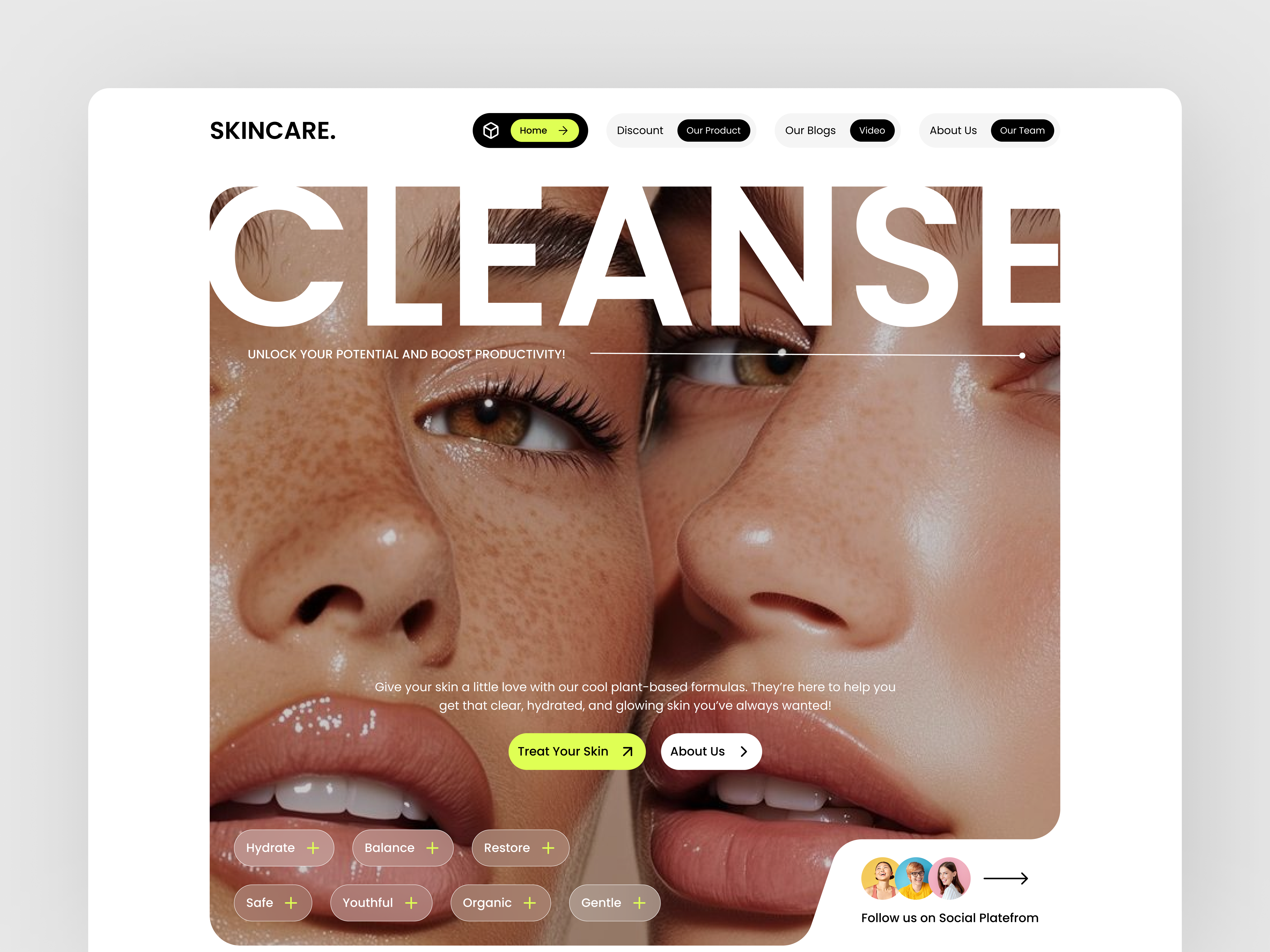 Modern Skincare Landing Page ai skincare animation beauty creative design dermatology face scan healthy skin landing page website mens grooming mens skincare motion graphics product design skin skincare ui user interface ux web ui women