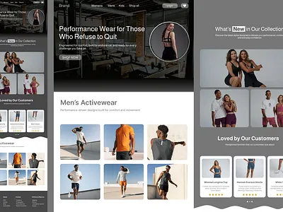 Gymwear website design – Modern & Minimal Fitness Apparal branding dark theme graphic design gymwear pc ui web webdesign website