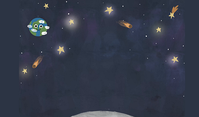 The Moon - Animated Title Page animation bookillustration digital illustration illustration motion graphics procreate space stop motion the moon title
