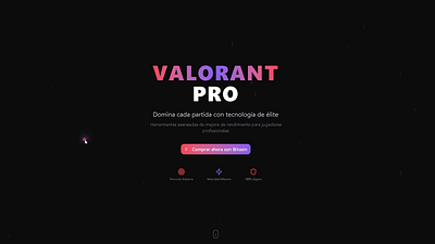 VALORANT PRO - Elite Gaming Landing Page animacion bitcoin animación animación suave animation bitcoin cards cheats cheats design ficticio hacks landing landing page mobile particulas security seguridad ui valorant valorant pro
